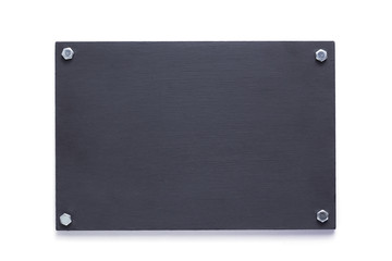 wooden nameplate or wall sign isolated at white