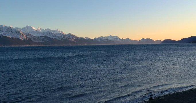 Winter views of Resurrection Bay, Alaska 
