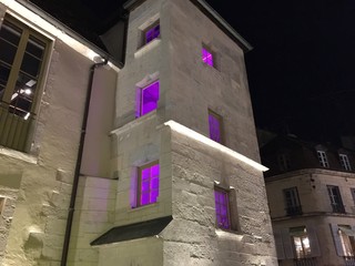 Fototapeta na wymiar Dijon's historic old town during the night - Burgundy, France