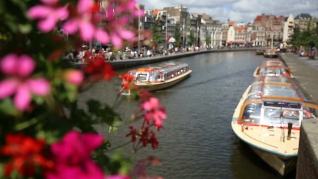 The Rokin Canal In Amsterdam, Netherlands