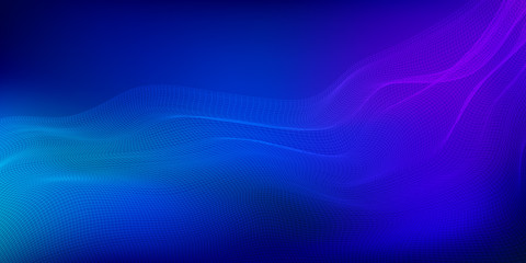 Abstract background wave mesh technology lights effect