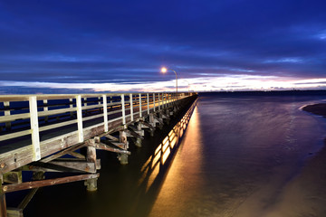 Obraz premium Captree Fishing Pier, blue time