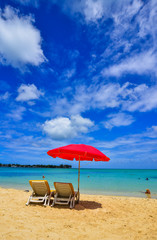 Beautiful seascape of Mauritius Island
