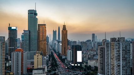 Fototapeta na wymiar Urban skyline of Shenzhen, China