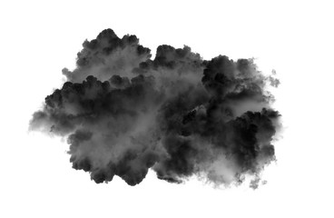 black clouds or smoke isolated on white