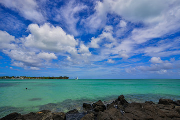 Fototapeta na wymiar Beautiful seascape of Mauritius Island