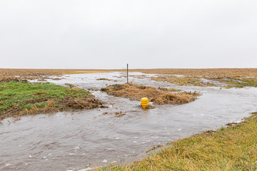 January storms with heavy rain caused flash flooding in Illinois farm field, overflowing ditches...