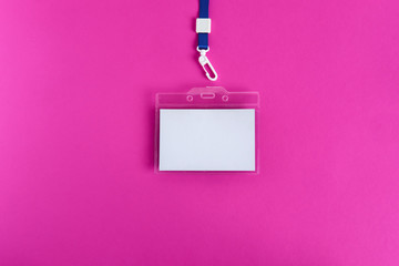 Security Badge on colorful background, event invitation concept, job