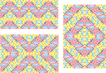 color vector dragonfly pattern in three variants