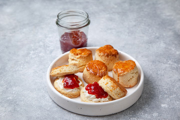 scones on a white plate