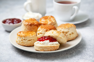 scones on a white plate