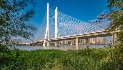 Urban architecture of Hesheng bridge in Huizhou, China