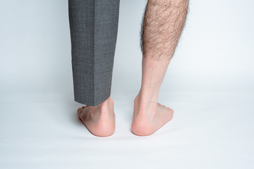 Legs hair removal for men, before & after. Applies only to visible space when wearing pants.