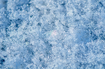Fototapeta na wymiar Lots of beautiful winter snowflakes in the sun