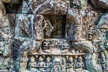 Cambodia bas relief carving