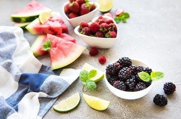 Fresh berries and fruits
