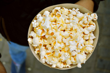 popcorn in a bowl