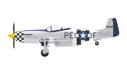 3d rendering of a world war two airplane isolated on white background