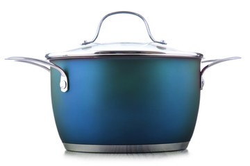 Steel pot isolated on white background