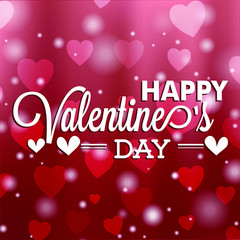 Happy Valentines day Typography in a abstract heart background - Vector