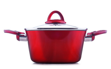 Steel pot isolated on white background