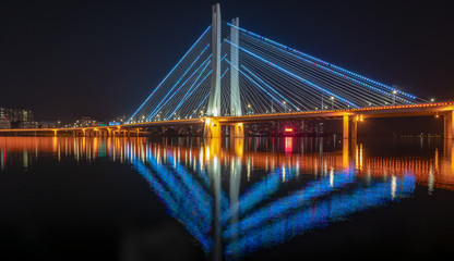 Fototapeta na wymiar Night view of Hesheng bridge, Huizhou, China