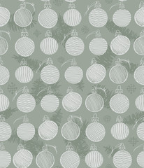 Seamless pattern with Christmas balls. Vector illustration.
