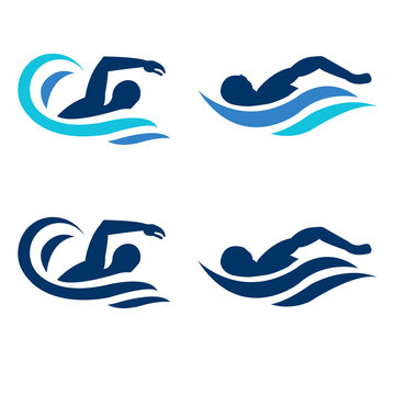 set of swimming icons