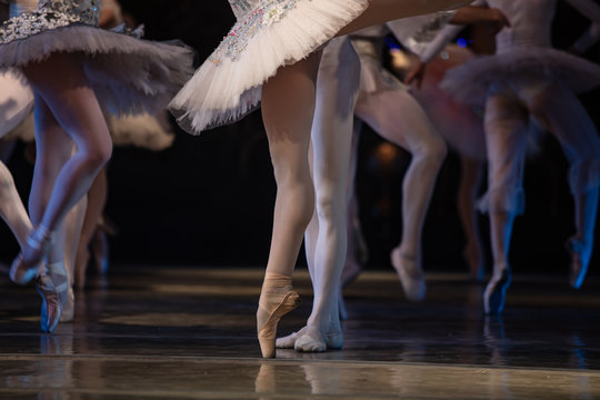 Nutcracker Ballet. Closeup Of Ballerinas Dancing
