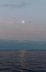 Moon rise in the North Sea taken from a Vessel under calm conditions in October.