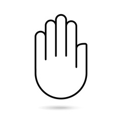 hand palm isolated icon white background vector