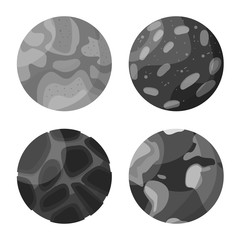 Vector illustration of universe and astronomy icon. Collection of universe and galaxy stock vector illustration.