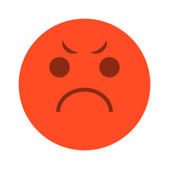 Fototapeta premium Angry red emoji icon vector isolated. Bad mood, emotion