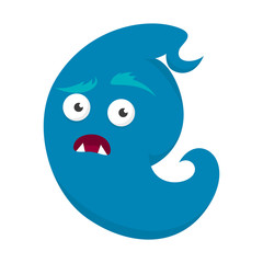 Halloween ghost vector isolated. Mystery and darkness