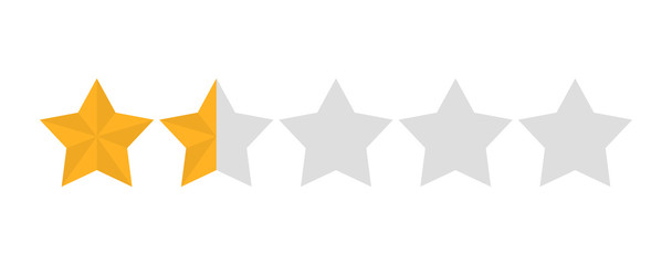 Star rating vector isolated. Golden star shape. Quality