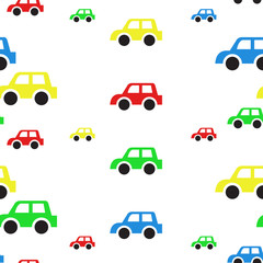 set of colorful cars repetitive pattern