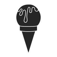 Ice cream in cone vector icon.Black vector icon isolated on white background ice cream in cone.