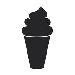 Ice cream in cone vector icon.Black vector icon isolated on white background ice cream in cone.
