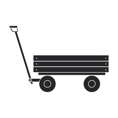 Wheelbarrow vector icon.Black vector icon isolated on white background wheelbarrow .