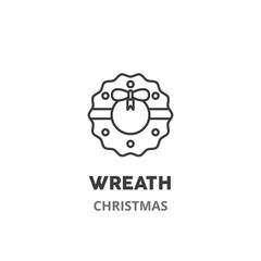 Wreath  thin line icon. Christmas theme, New Year celebration. Vector illustration symbol element for web design. .