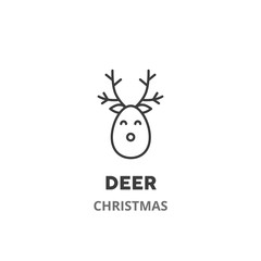 Deer  thin line icon. Christmas theme, New Year celebration. Vector illustration symbol element for web design.