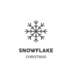 Snowflake  thin line icon. Christmas theme, New Year celebration. Vector illustration symbol element for web design. .