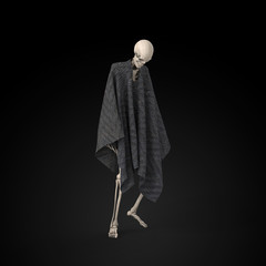3D Illustration of a Sad skeleton on a black background - 314893517