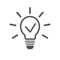 Propose brilliant idea . Light with mark ,Vector web icon