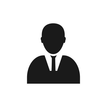 Vector user icon of man in business suit, man vector icon silhouette