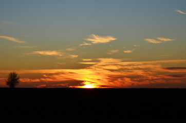 Sunset sky in the evening, picturesque cover,photo