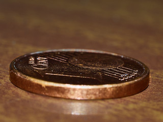 Moneda de un centimo macro