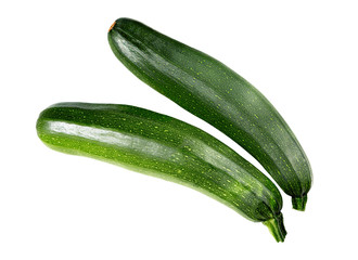 Zucchini or courgettes isolated on white.