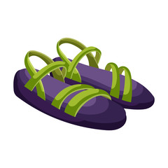 Summer sandal vector icon.Cartoon vector icon isolated on white background summer sandal .