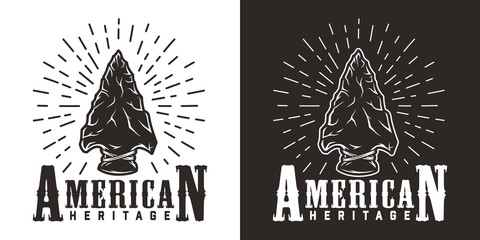 Vintage wild west monochrome label